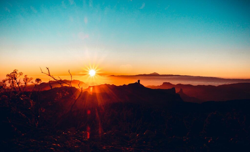 Coucher de soleil lors d'un trekking à Ténérife